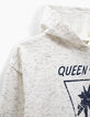 Gebroken witte sweater met kap en navy print meisjes-6