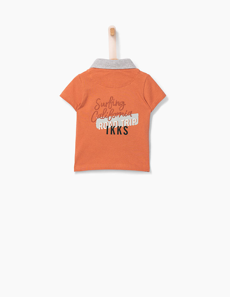 Polo terracota con cuello efecto óptico bebé niño-2