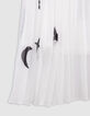 Jupe longue blanche plissée imprimé maxi motifs fille-5