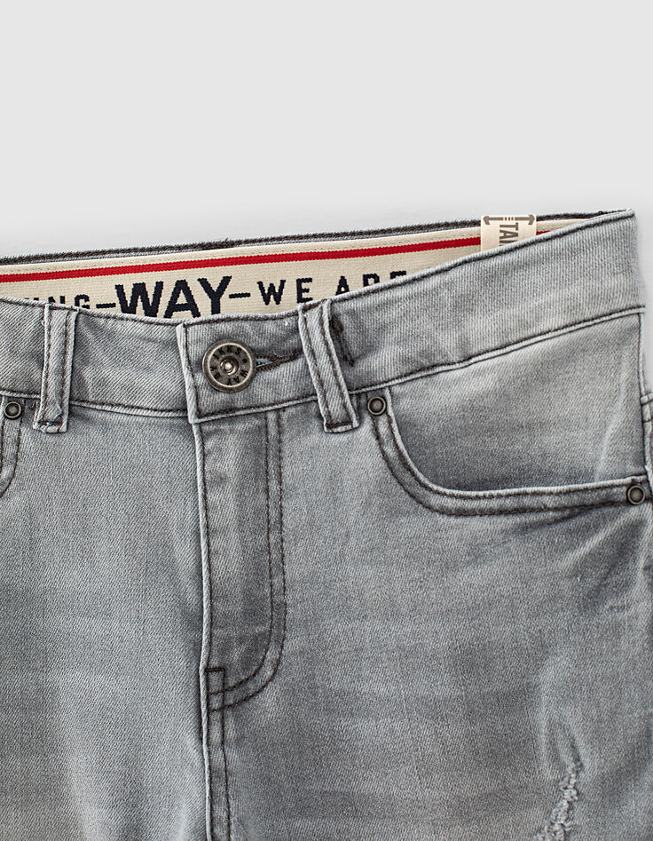 Medium Grey Jungenjeansbermudas mit Used-Optik -3