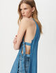 Robe longue en jean waterless ouverte côtés-3