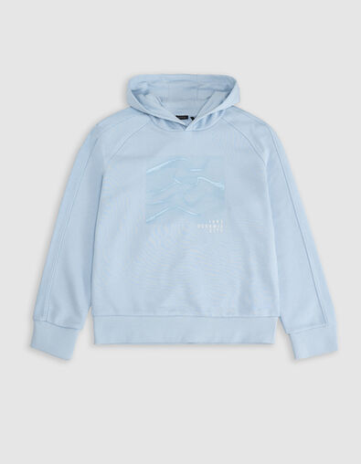 Blue flocked sweatshirt with rubber waves for boys - IKKS