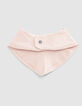 Bavoir rose pâle print rock coton bio bébé-4