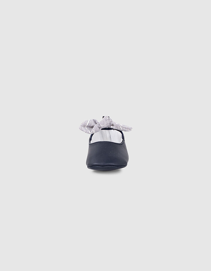 Ballerines navy à nœuds imprimés bébé fille-2