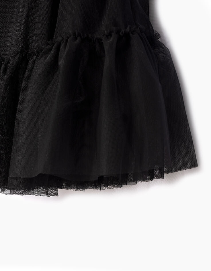 Jupe noire en tulle maxi volume fille-2