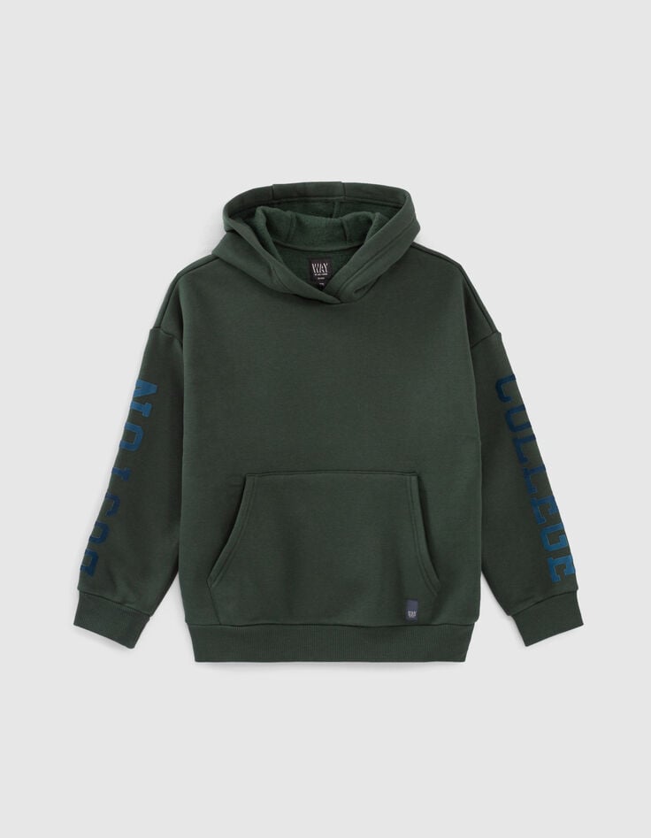 Sudadera verde ingl&eacute;s maxi letras mangas ni&ntilde;o -1
