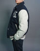 Men&rsquo;s navy mixed fabric baseball jacket with XL embroidery-5