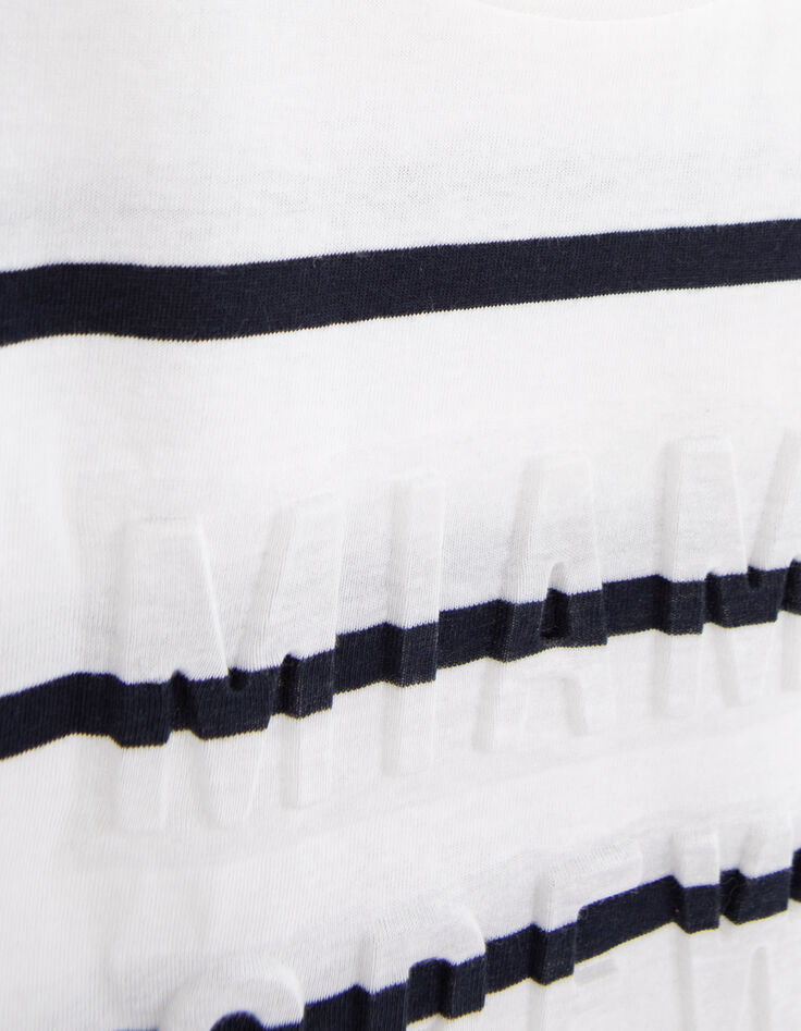 Camiseta blanca algodón orgánico logo WAY rayas niño-5