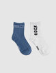 Calcetines azul blanco niño-1