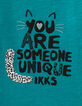 Tee-shirt bleu canard You are someone unique IKKS fille-3