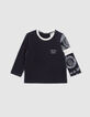 Conjunto peto vaquero y camiseta bebé niño-2