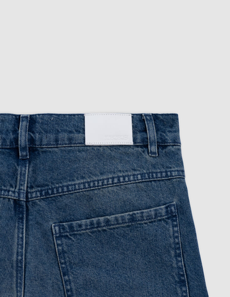 Jean wide leg cropped bleu Femme-5