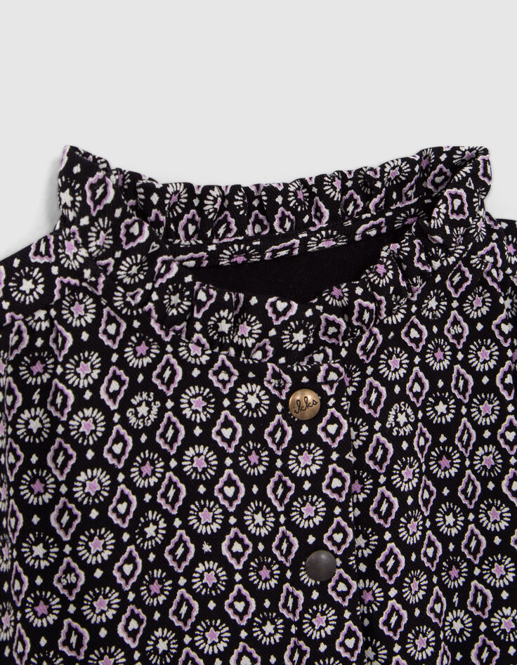 Combi longue noire imprimé rock Ecovero® bébé fille-2