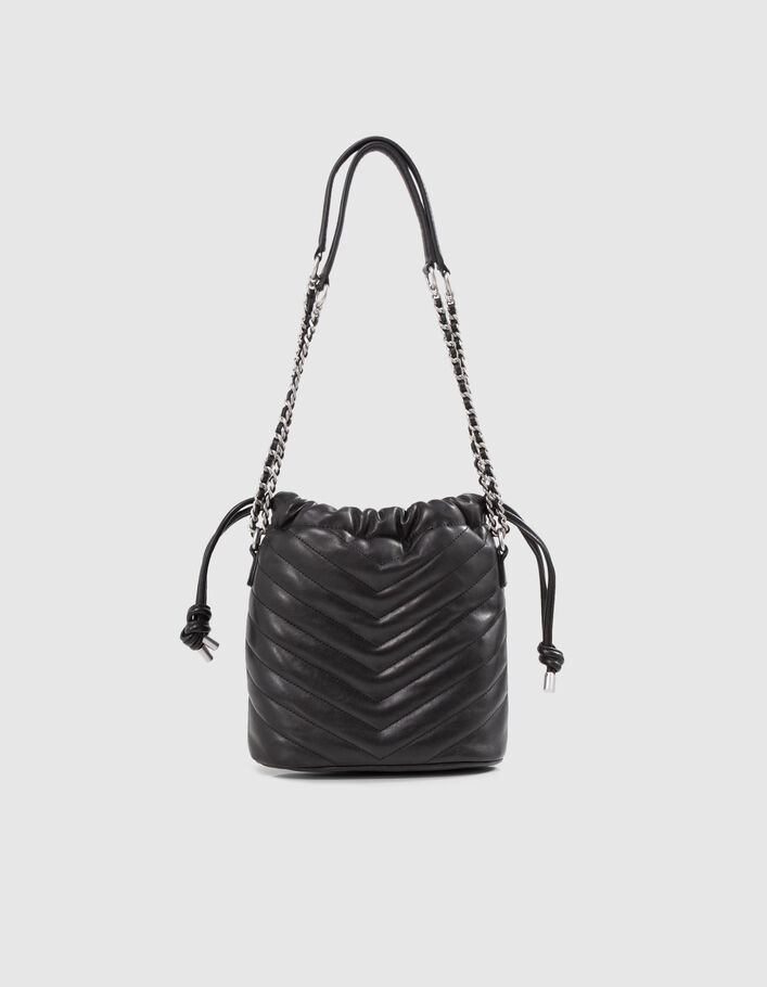 Women's black leather Small 1440 bucket bag - IKKS