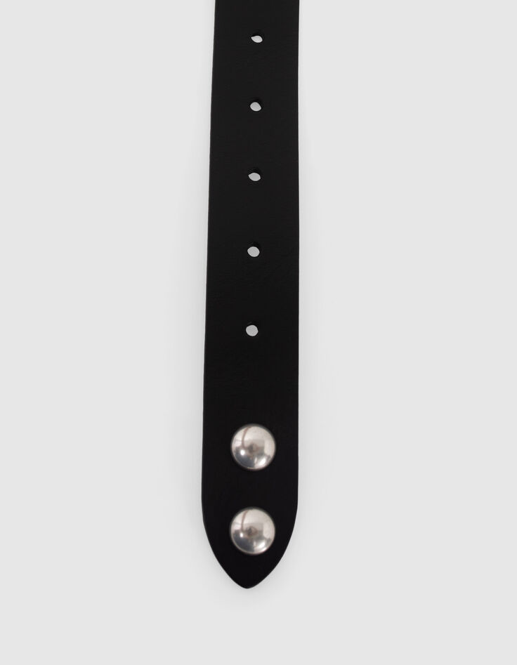 Schwarzer Damenledergürtel mit Maxi-Nieten-3