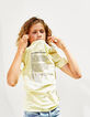 Boys' lemon T-shirt, L.A. print on back -1