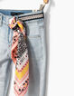 Girls’ white blue slim 7/8 jeans, braided belt -4