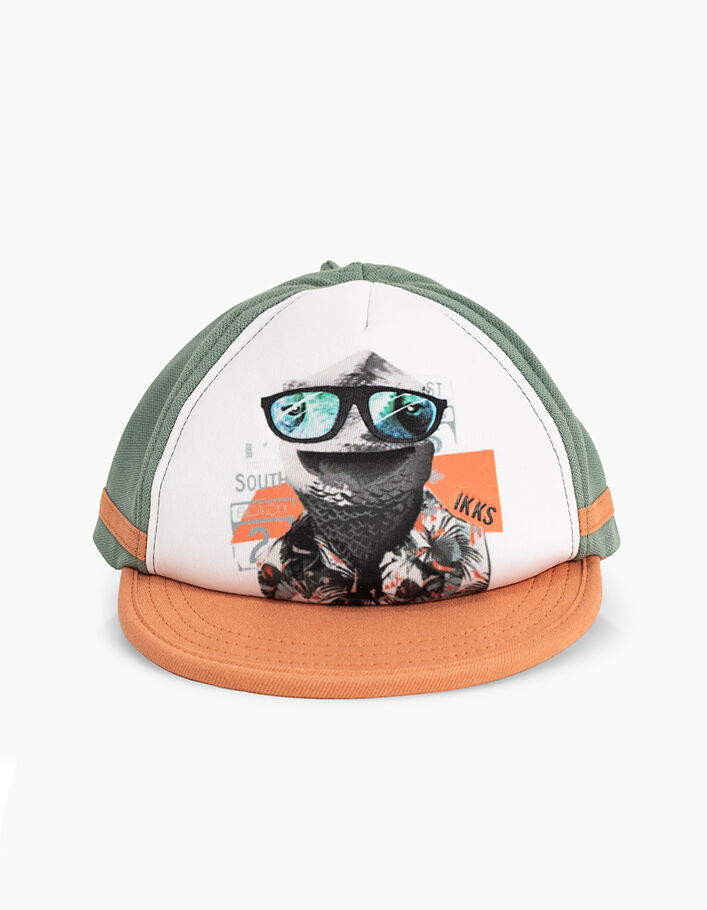 Khaki Baby-Baseballcap aus Materialmix  - IKKS