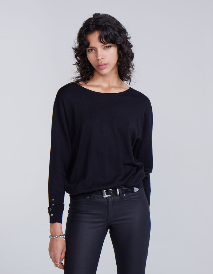 punto tricot negro reversible mujer