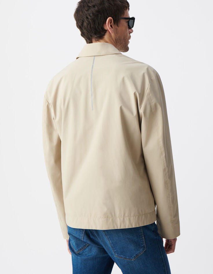 Sandfarbene Herrenjacke mit Taschen-4