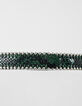 Grüner Ledergürtel mit Perlen-3