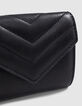 Mini portefeuille 1440 noir cuir matelassé Femme-3