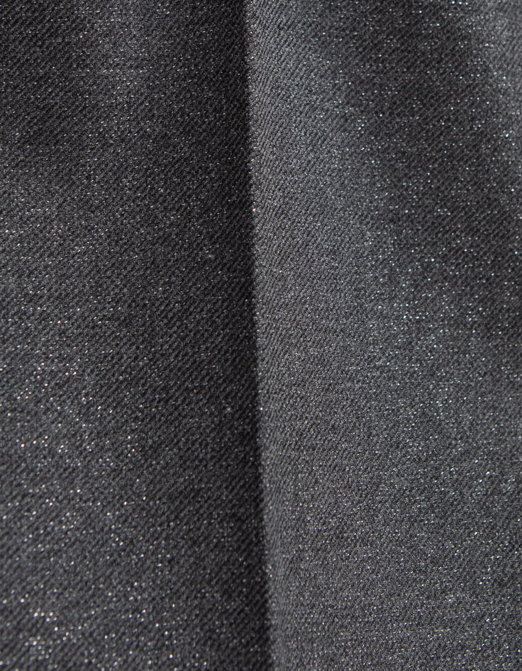 Pantalon large anthracite pailleté taille haute Femme-7