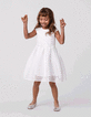 Robe patineuse blanche rayures ajourées dentelle fille-1
