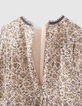 Robe beige imprimé fleurs fille-4