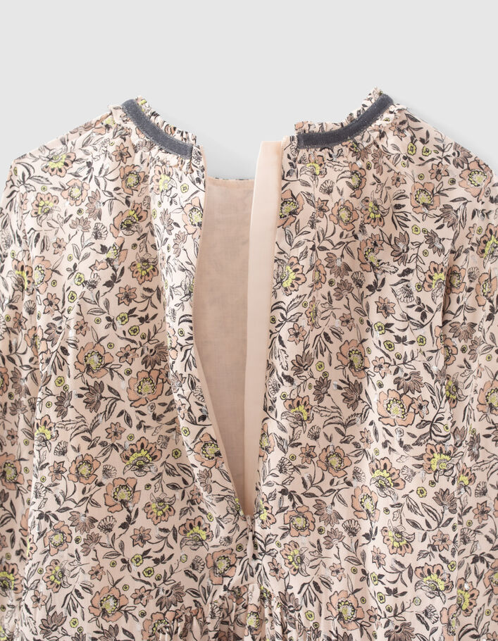 Girls’ beige flower print dress - IKKS