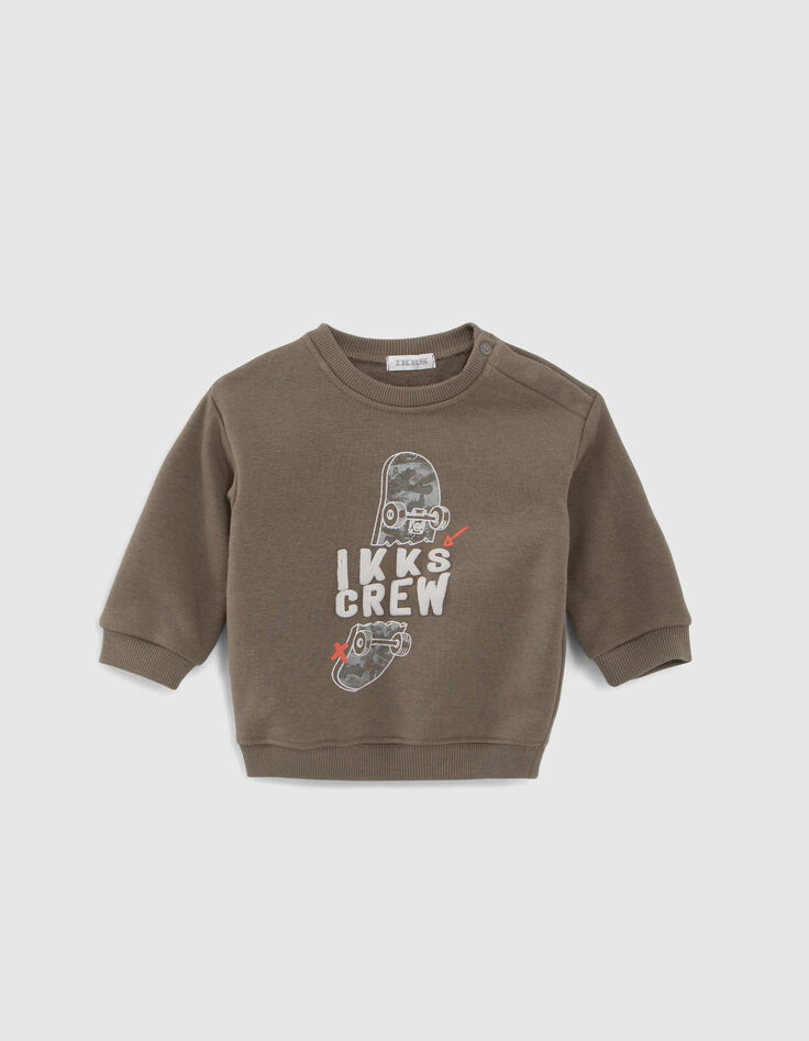 Baby boys’ camouflage joggers and khaki sweatshirt outfit-3