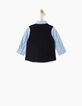 Chemise bleu ciel bi-matière bébé garçon-5