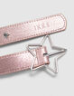 Metallic pink belt with star buckle for girl-5
