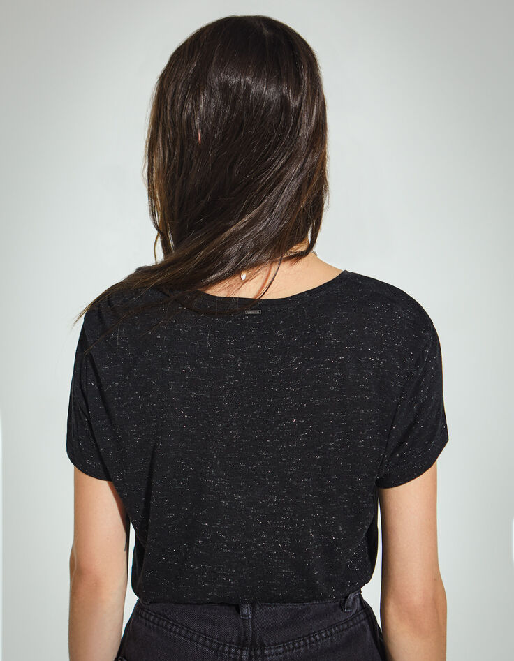 Tee-shirt en viscose Ecovero® noir visuel rock femme-3