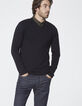 Men's black V-neck sweater-1