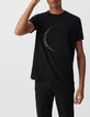 Zwart T-shirt borduursel maan Heren-2
