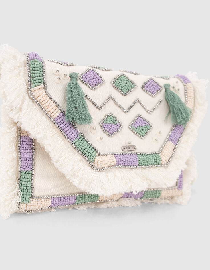 Sac &agrave; main &eacute;cru avec perles brod&eacute;es fille-4