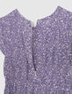 Ecru long dress LENZING™ ECOVERO™ mauve flowers girl-7