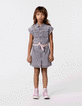 Robe en jean gris coton bio ceinture imprimée fille-2