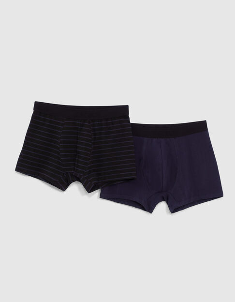 Men’s navy and black striped boxers