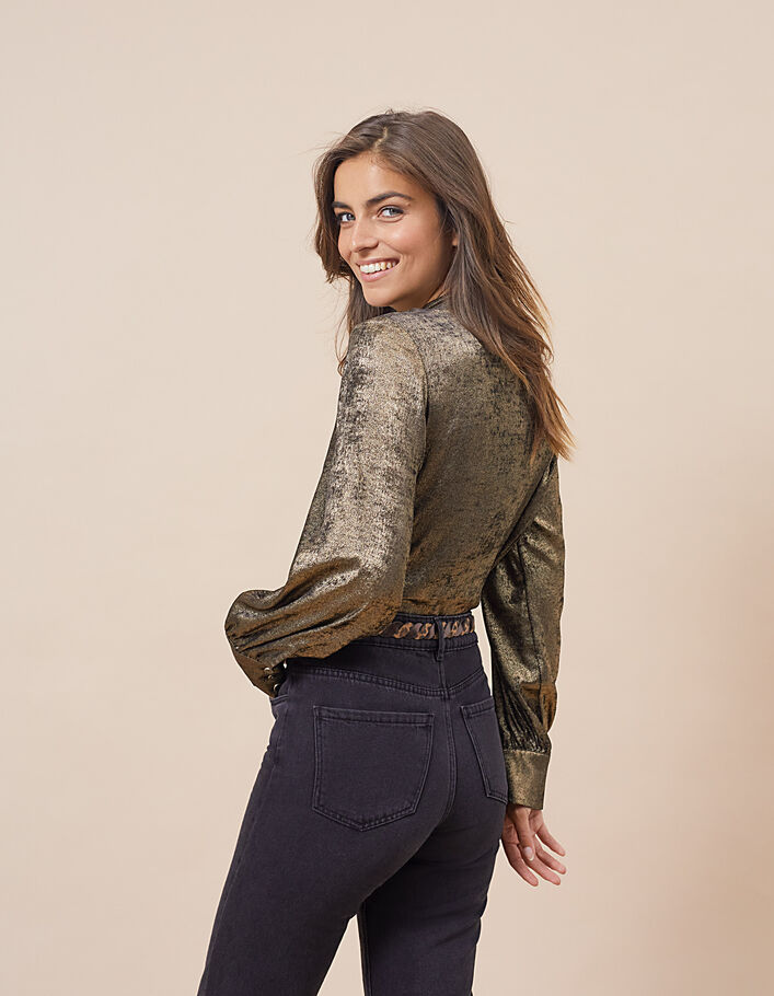 I.Code gold flowing blouse