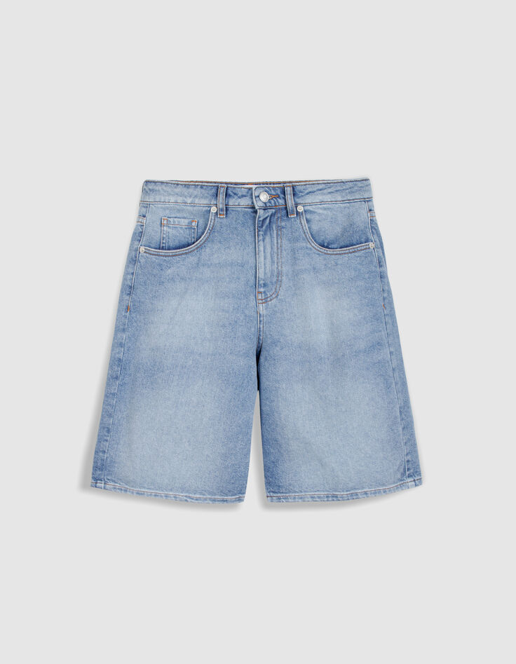 Blauwe denim bermuda voor dames-6
