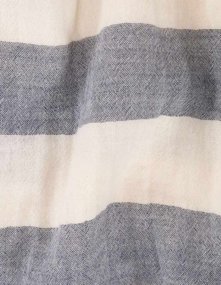 Marineblaues Jungenhemd mit breiten Streifen-9