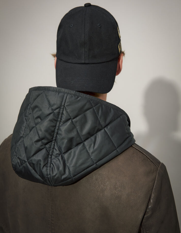Men’s dark chocolate aviator-style bomber jacket-5