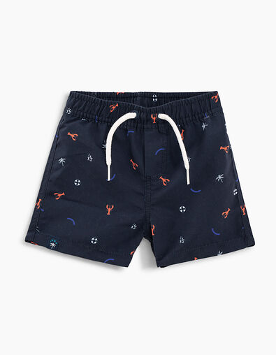 Baby boys' navy printed swim shorts  - IKKS