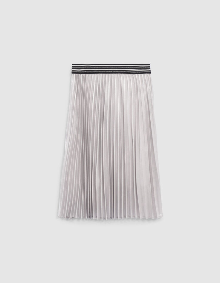 Falda asimétrica silver plisada niña-5