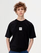 Boys’ black short-sleeved T-shirt with XL slogan on back-1