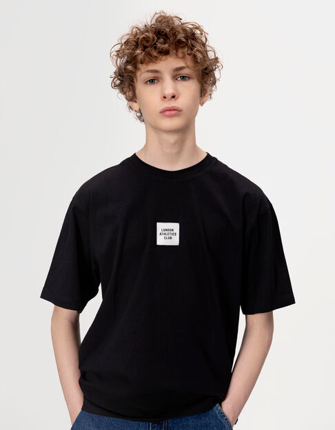 Camiseta manga corta negra maxi mensaje espalda niño - IKKS