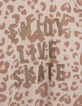 Girls’ ecru sweatshirt with gold leopard slogan print-5
