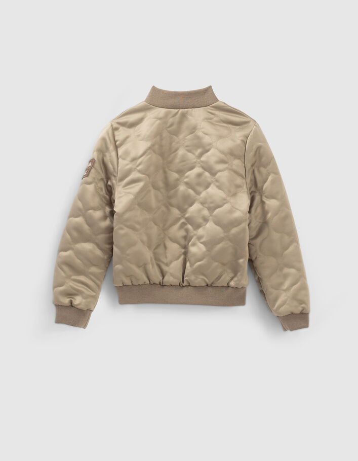 Girls’ peach print/khaki reversible bomber jacket - IKKS